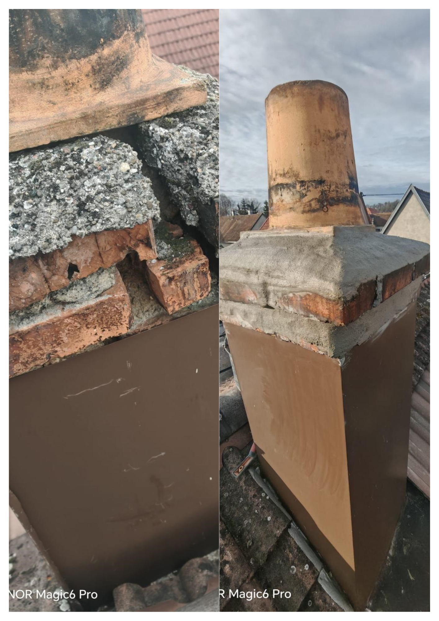 R&eacute;novation d’une chemin&eacute;e ext&eacute;rieure en briques Cernay